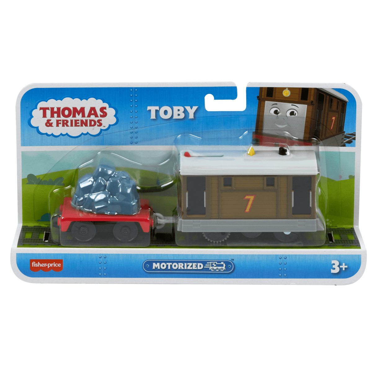 Thomas et ses Amis Train Jouet Motorisé Locomotive Toby, Wagon
