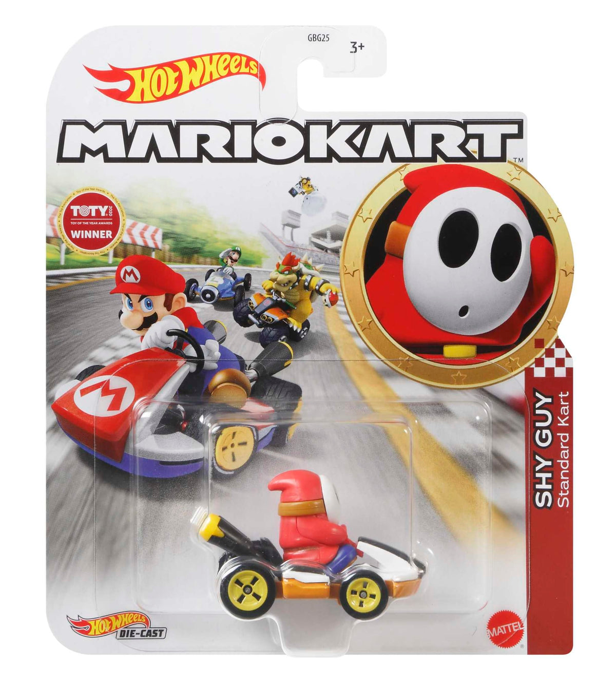 Hot Wheels Mario Kart Veículo de Brinquedo Kart Padrão Shy Guy