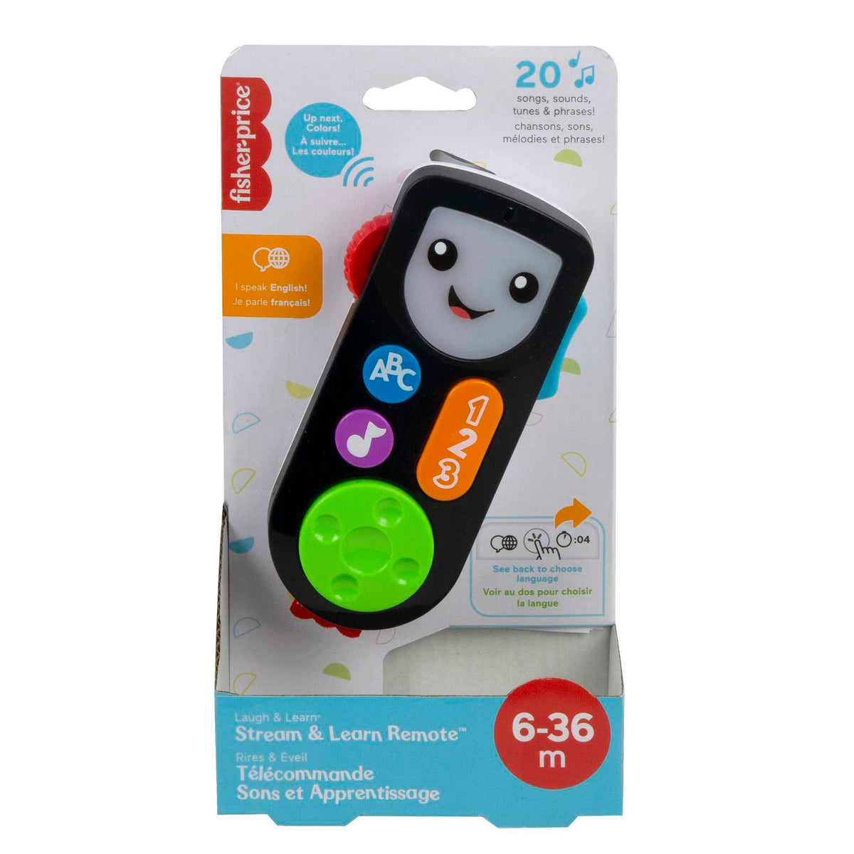 Fisher-Price Rires et Éveil Télécommande Sons et Apprentissage Version Anglaise et Française
