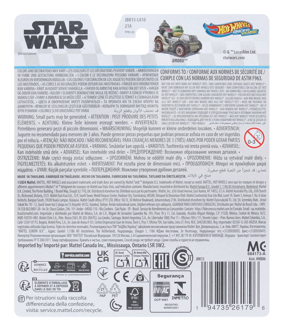 Hot Wheels RacerVerse Veículo de Brinquedo Grogu