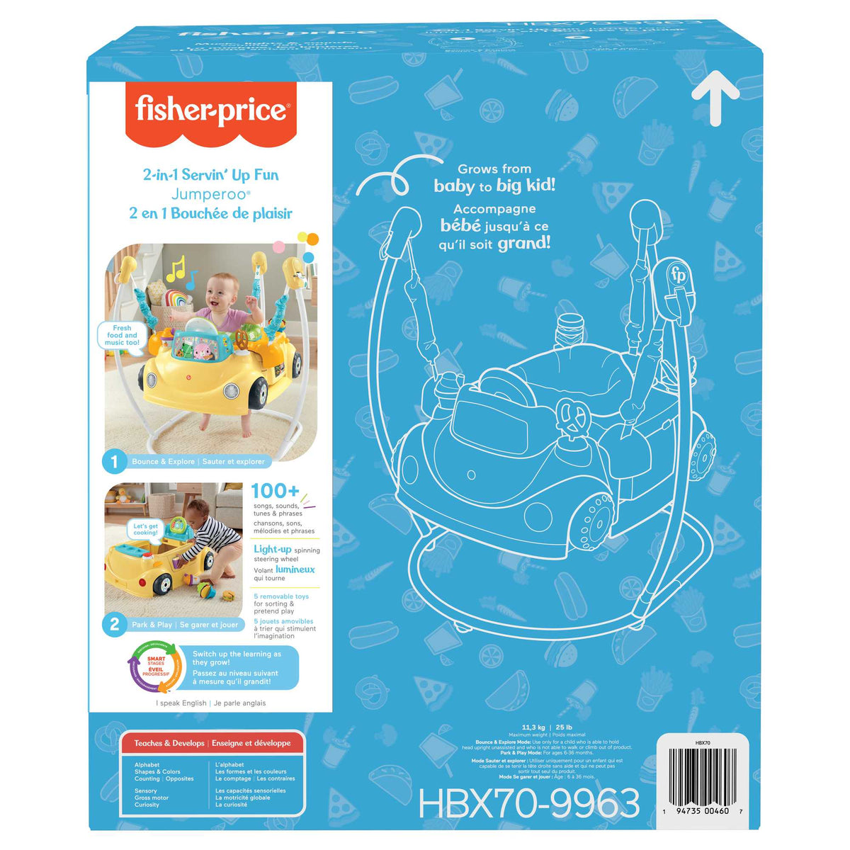 Fisher-Price Jumperoo2 en 1Bouchée de Plaisir, Centre D’Activités
