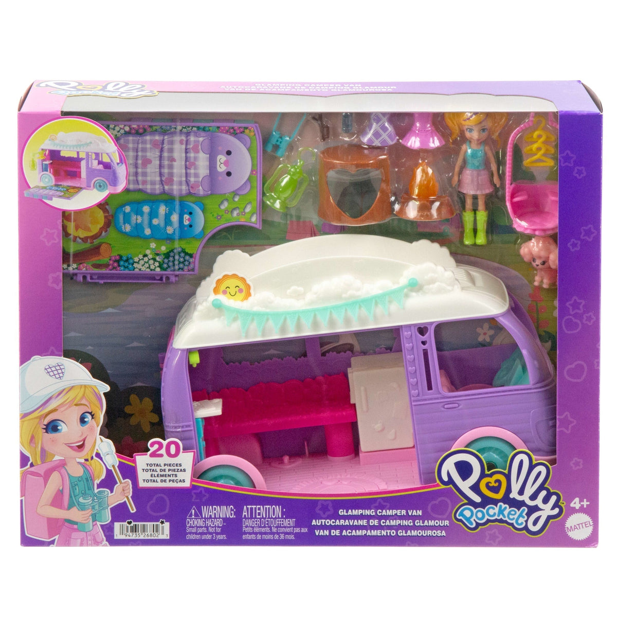 Polly Pocket Coffret de Jeu Autocaravane de Camping Glamour