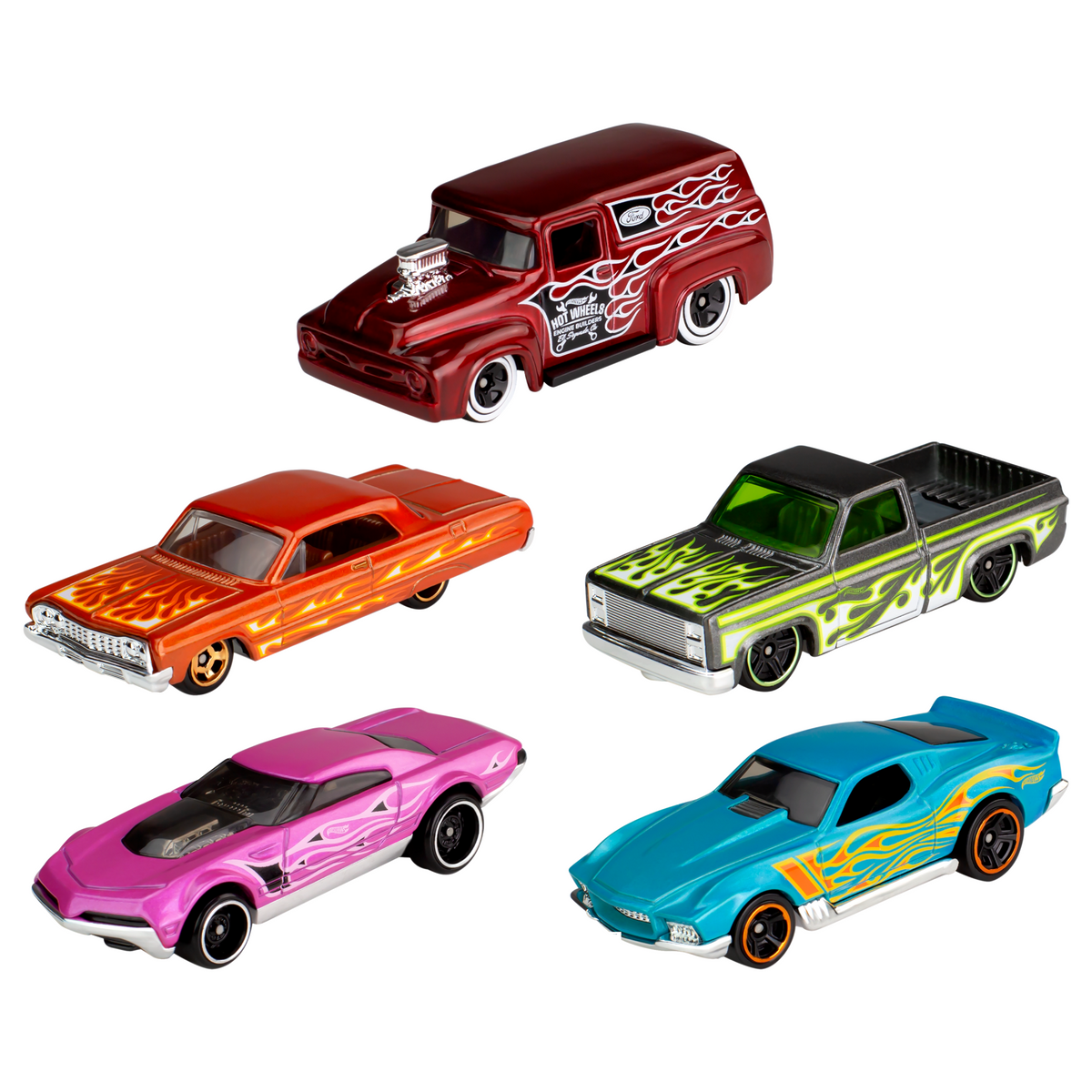 Hot Wheels Cars, 5-Pack Of Die-Cast Toy Cars Or Trucks in 1:64 Scale
