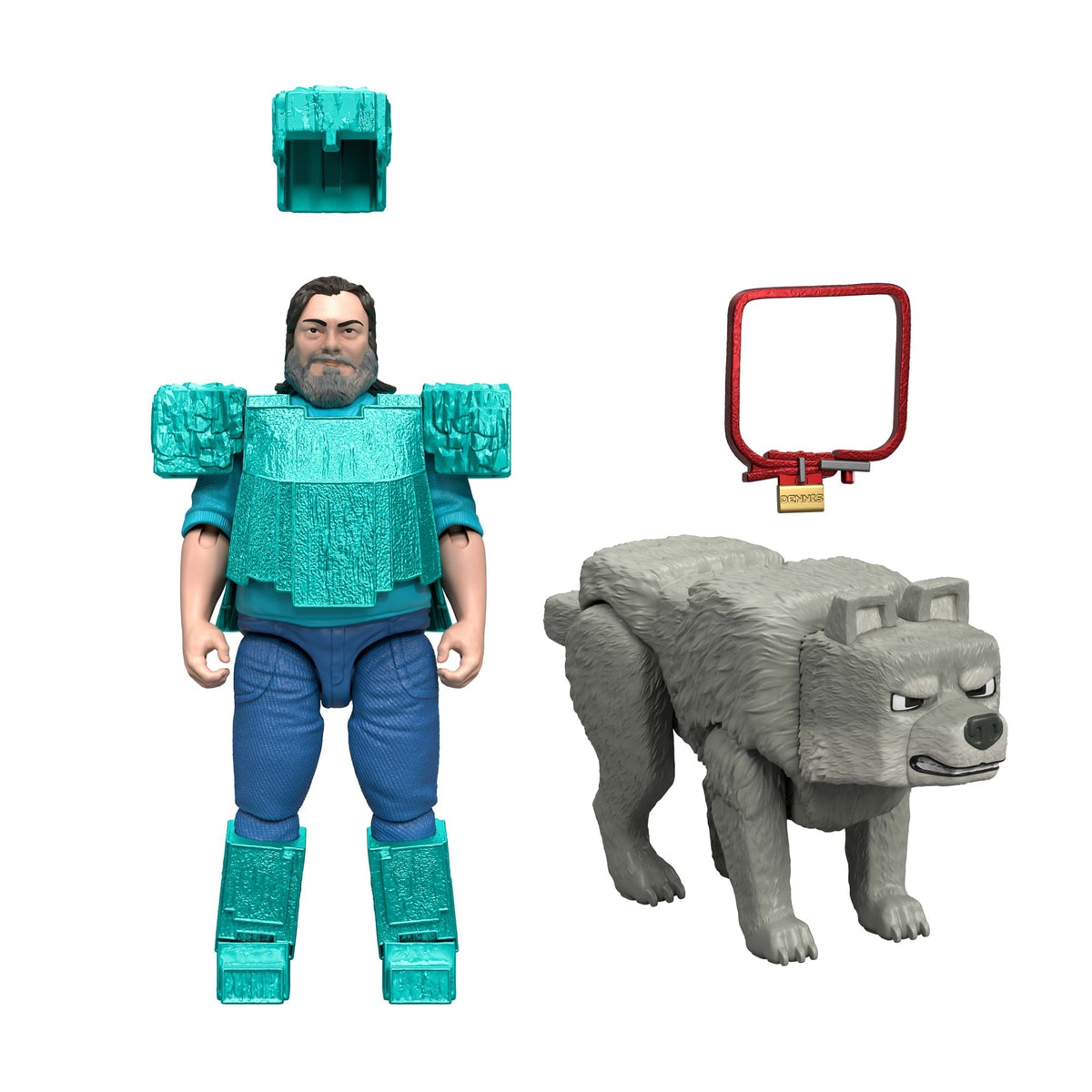 Minecraft La Película Figura de Acción Steve y Lobo 2-Pack