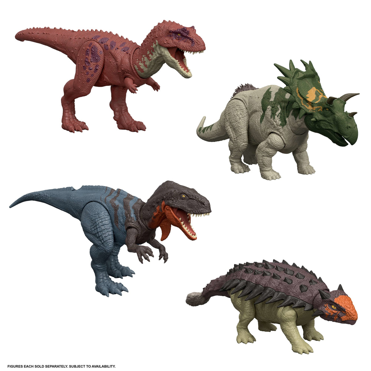 Jurassic World Rebirth Wild Roar Ankylosaurus Dinosaur Toy, Tail Attack Motion & Sound