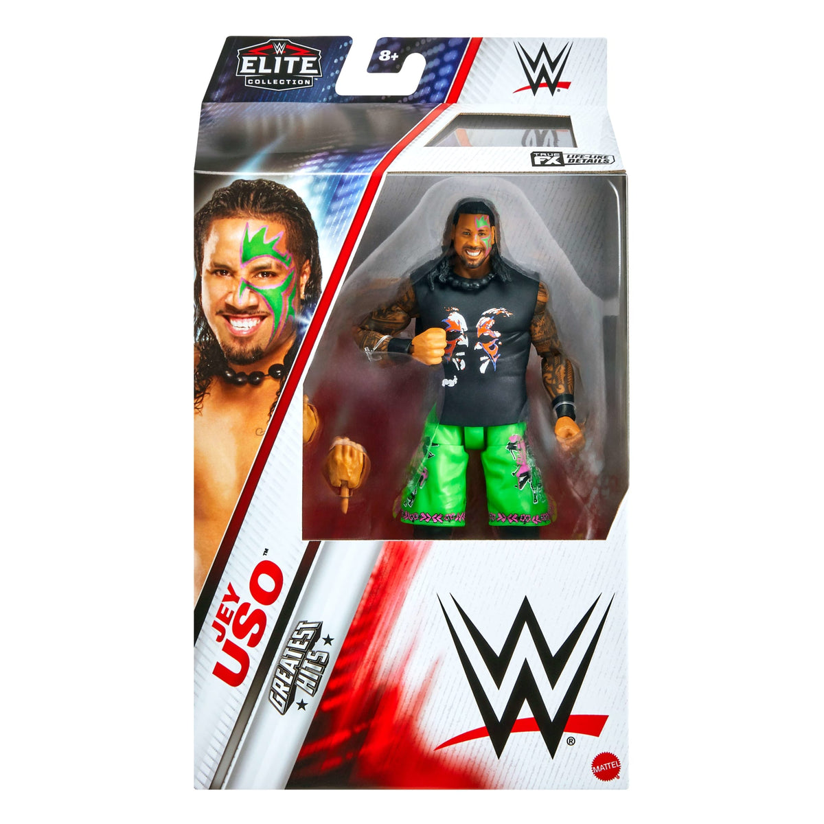 WWE Figura de Acción Elite Jey Uso verde