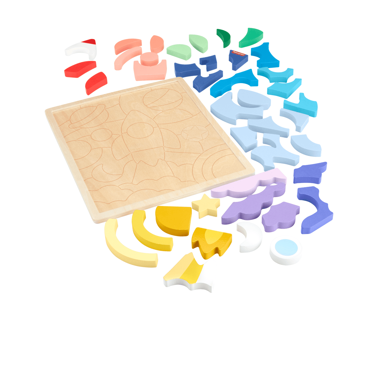 Fisher-Price Brinquedo para Bebês Quebra-cabeça de Madeira do Espaço
