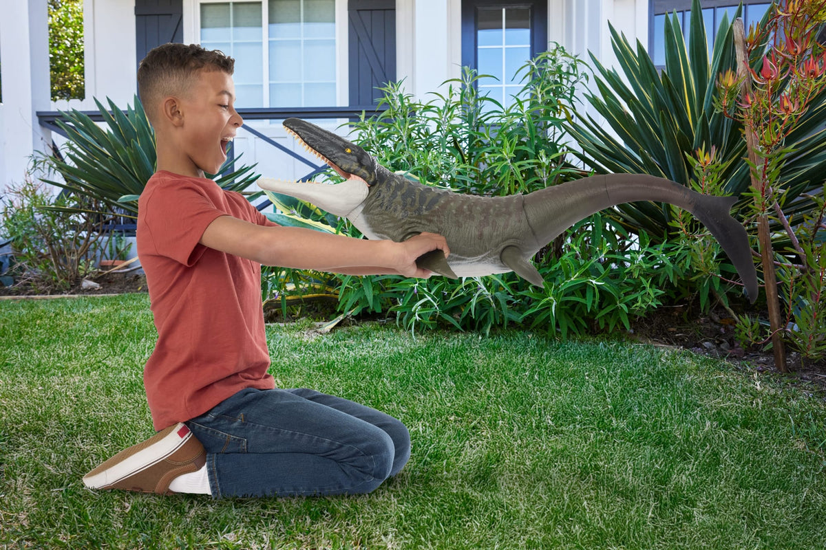 Jurassic World Dinossauro de Brinquedo Rebirth Super Colossal Mosasaurus
