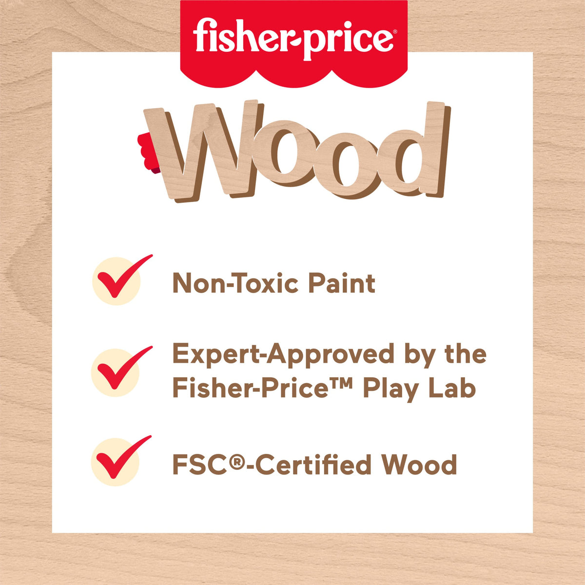 Fisher-Price Wooden Balance Tree Preschool Stacking Activity Toy, 10 Wood Pieces