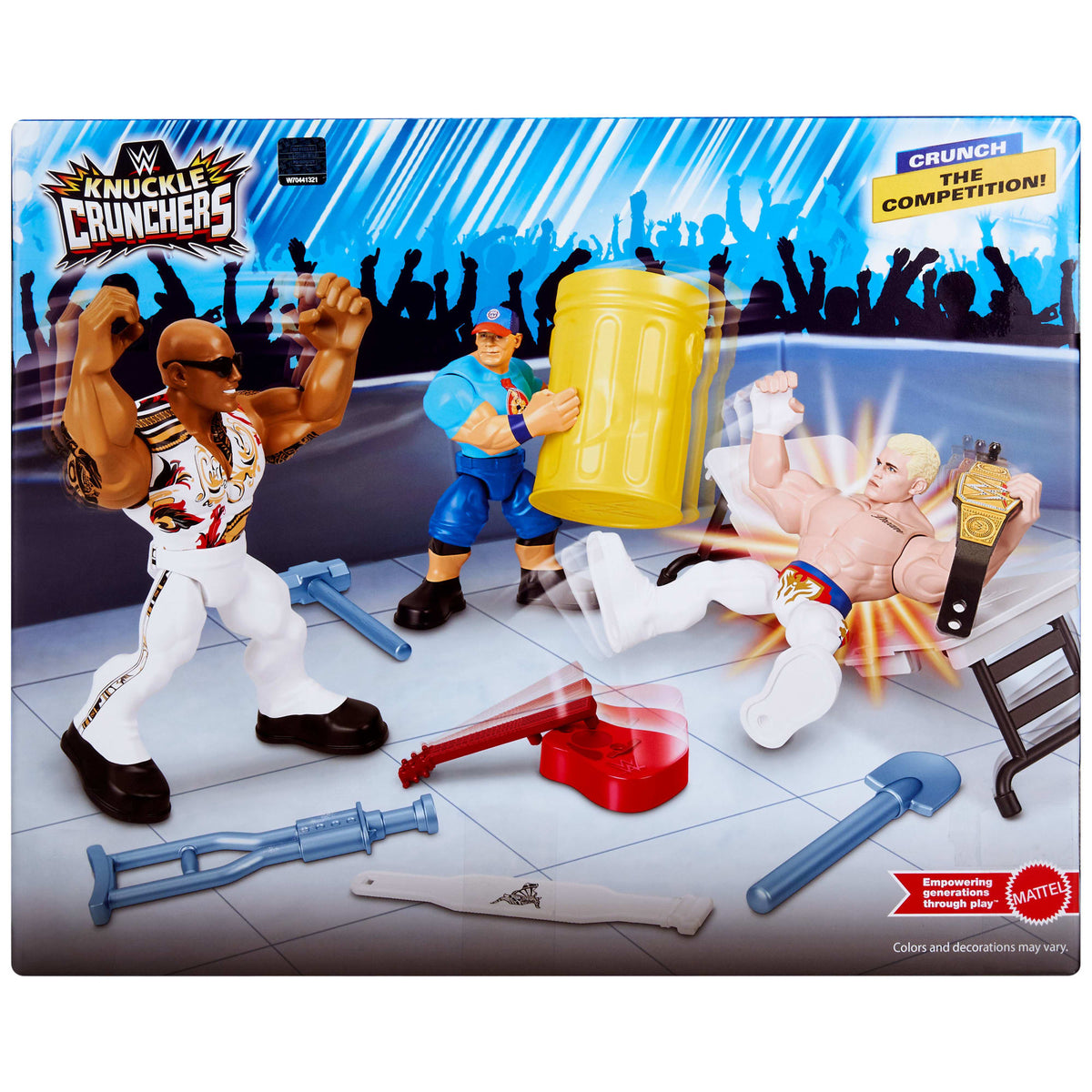 Wwe  Knuckle Crunchers  Coffret de 3Figurines Articulées et Acc.