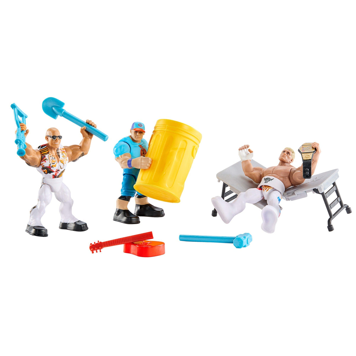 Wwe  Knuckle Crunchers  Coffret de 3Figurines Articulées et Acc.
