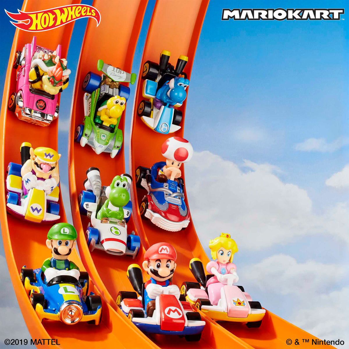 Hot Wheels Mario Kart Veículo de Brinquedo Kart Padrão Wario