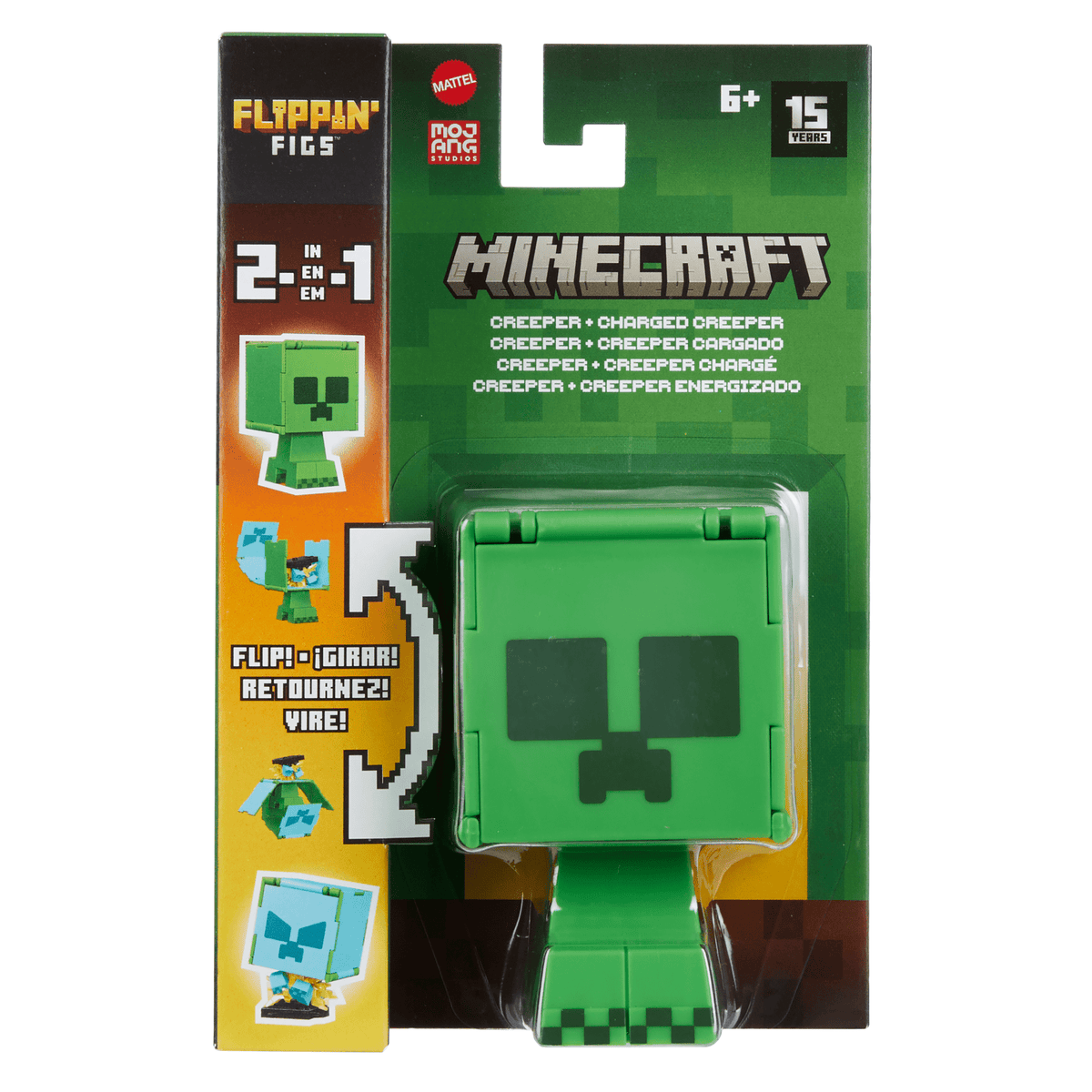 Minecraft Vanilla Figura de Brinquedo Flippin' de 3.75 Creeper + Creeper Carregado