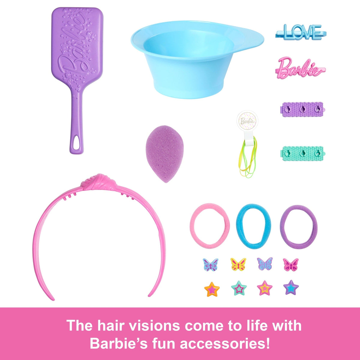 Barbie Doll Styling Head, Blonde Hair With 20+ Hair Styling Accessories
