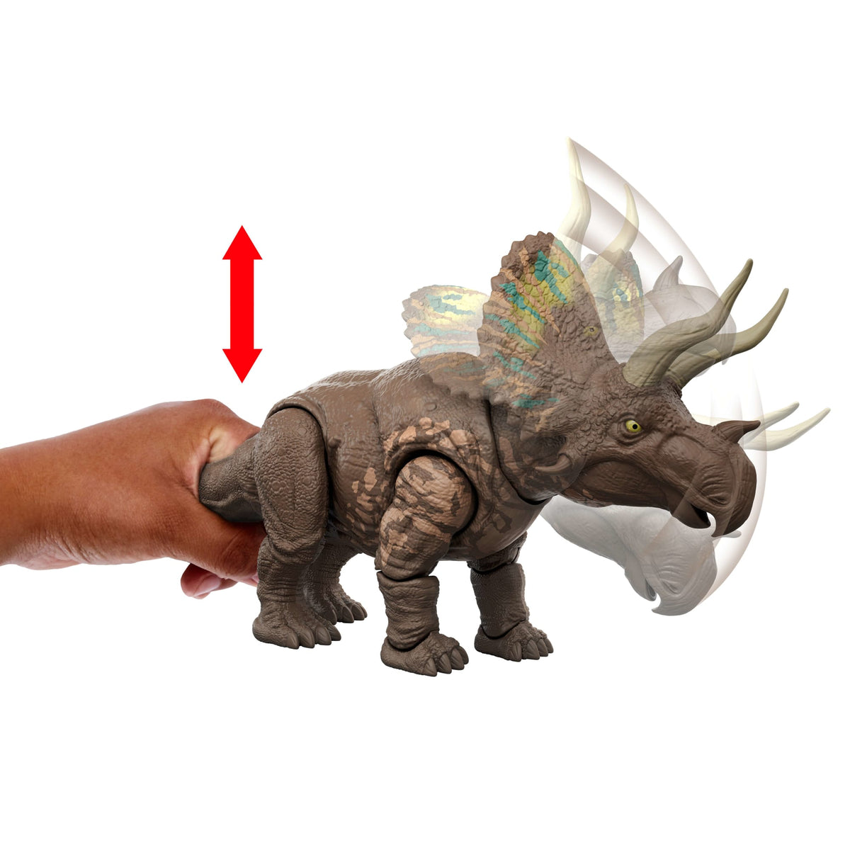 Jurassic World Dinossauro de Brinquedo Rebirth Rastreadore Gigantes Eotriceratops