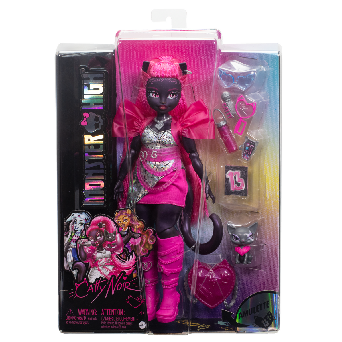 Monster High-Catty Noir-Poupée Avec Chat Amulette et Accessoires