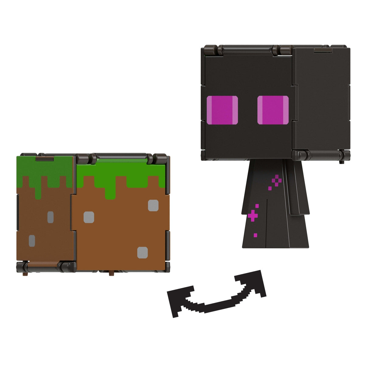 Minecraft Flippin’ Figs Figures Collection, 2-in-1 Fidget Play, 3.75-in Scale & Pixelated Design (Characters May Vary)