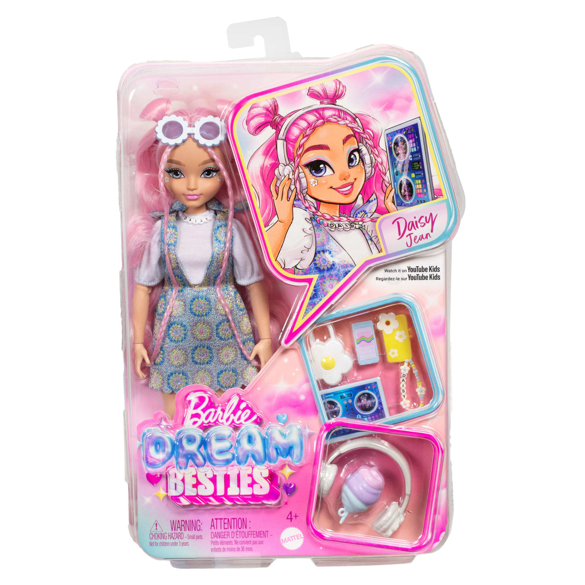 Barbie  Équipe de Rêve  Poupée Mode  Daisy Jean, 9 Accessoires