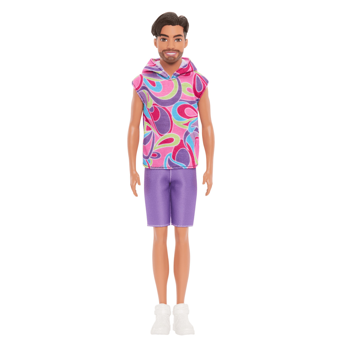 Barbie Fashionista Boneco Ken Camisa Colorida e Short Roxo