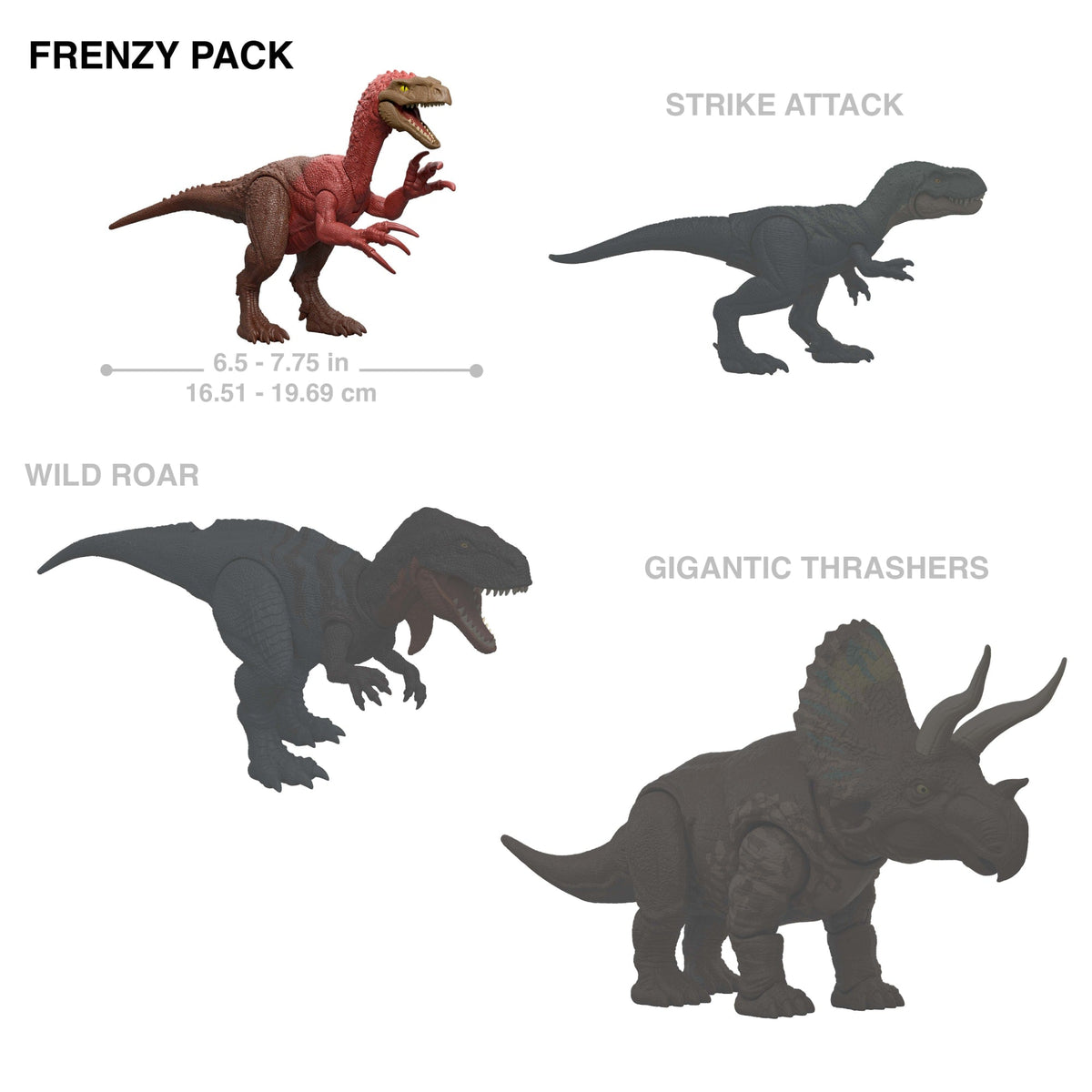 Jurassic World Rebirth Frenzy Pack Ceoptera Dinosaur Figure, Authentic Toy, Digital Play