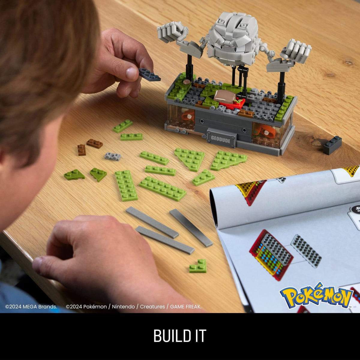 MEGA Pokémon Mini Motion Geodude Building Kit With Motion (354 Pieces) For Collectors