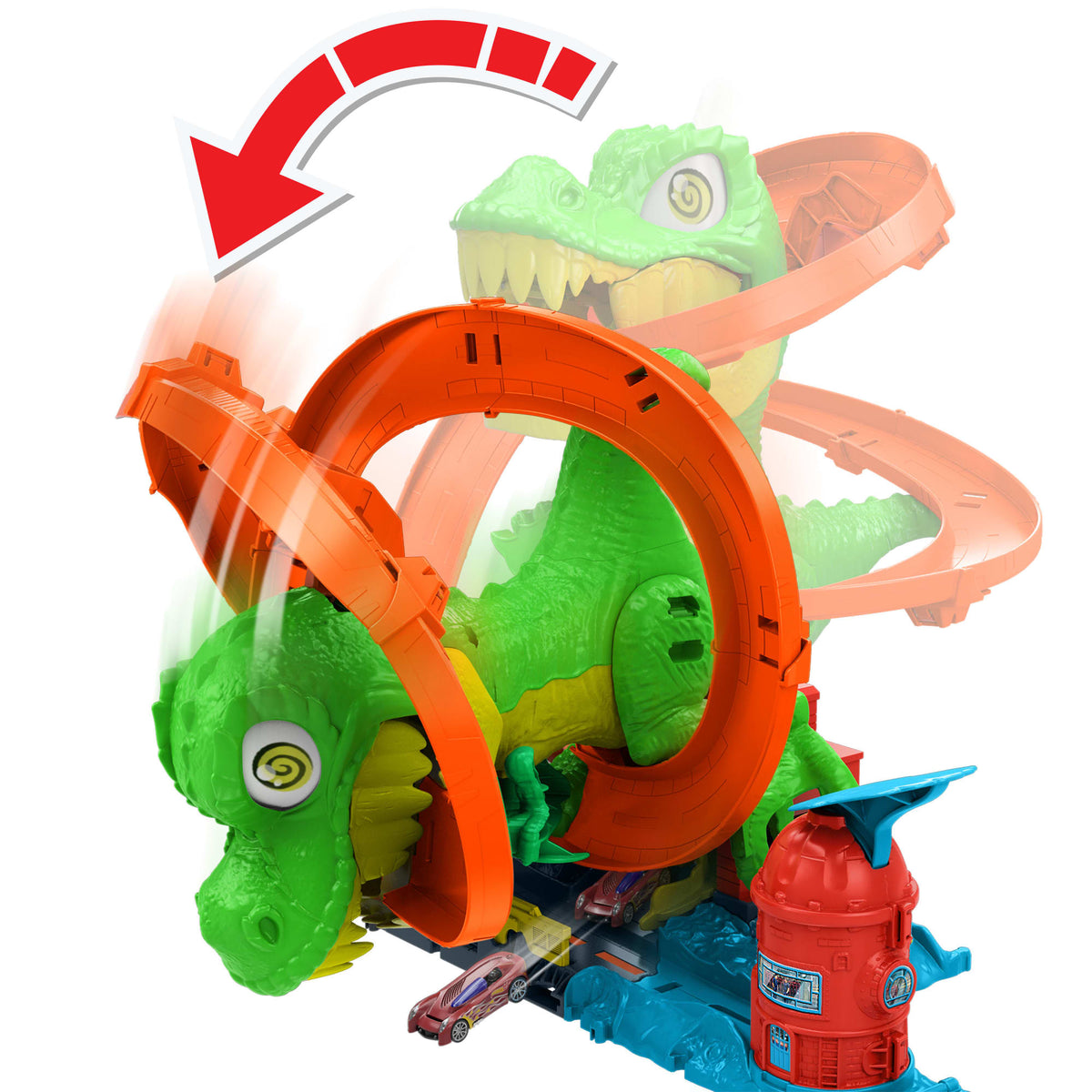 Hot Wheels City Pista de Brinquedo T-Rex x Quartel de Bombeiros