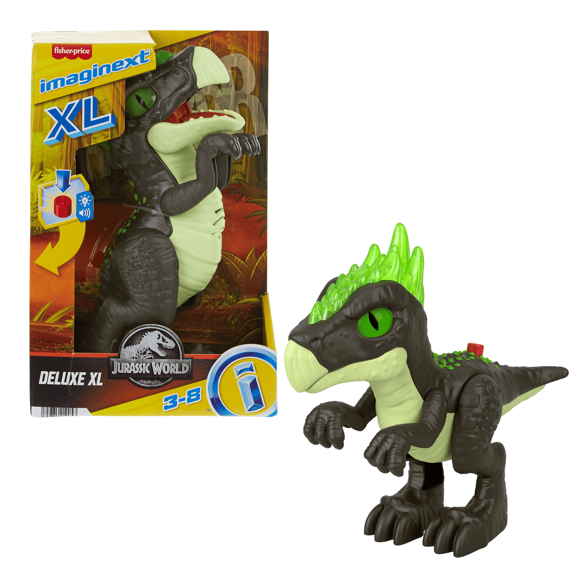 Imaginext Jurassic World Deluxe Dracorex XL 10-Inch Poseable Dinosaur Toy With Lights & Sounds