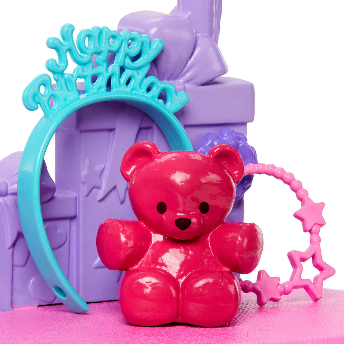 Barbie World Birthday Party Set With Doll Accessories Including Cake, Presents, & Sticker Sheet