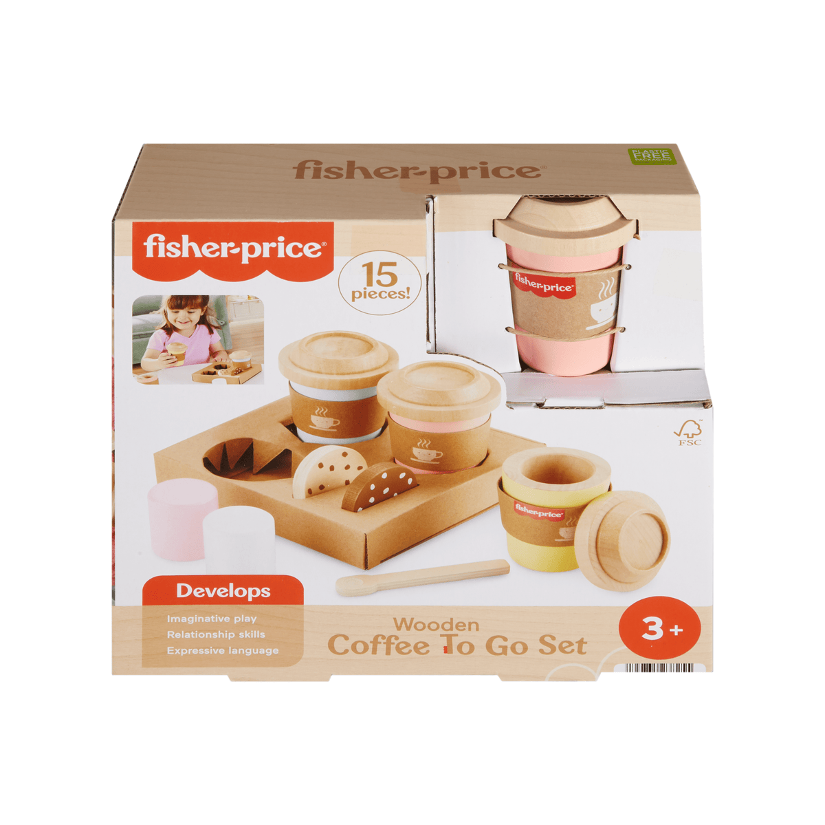 Fisher-Price Juguete para Bebés Set Mi Primer Capuchino de Madera