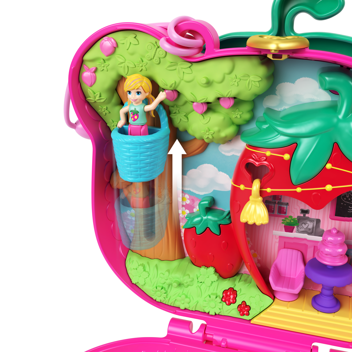 Pollypocket-Ourson Fraise-Coffret et Figurines, Jouet de Voyage