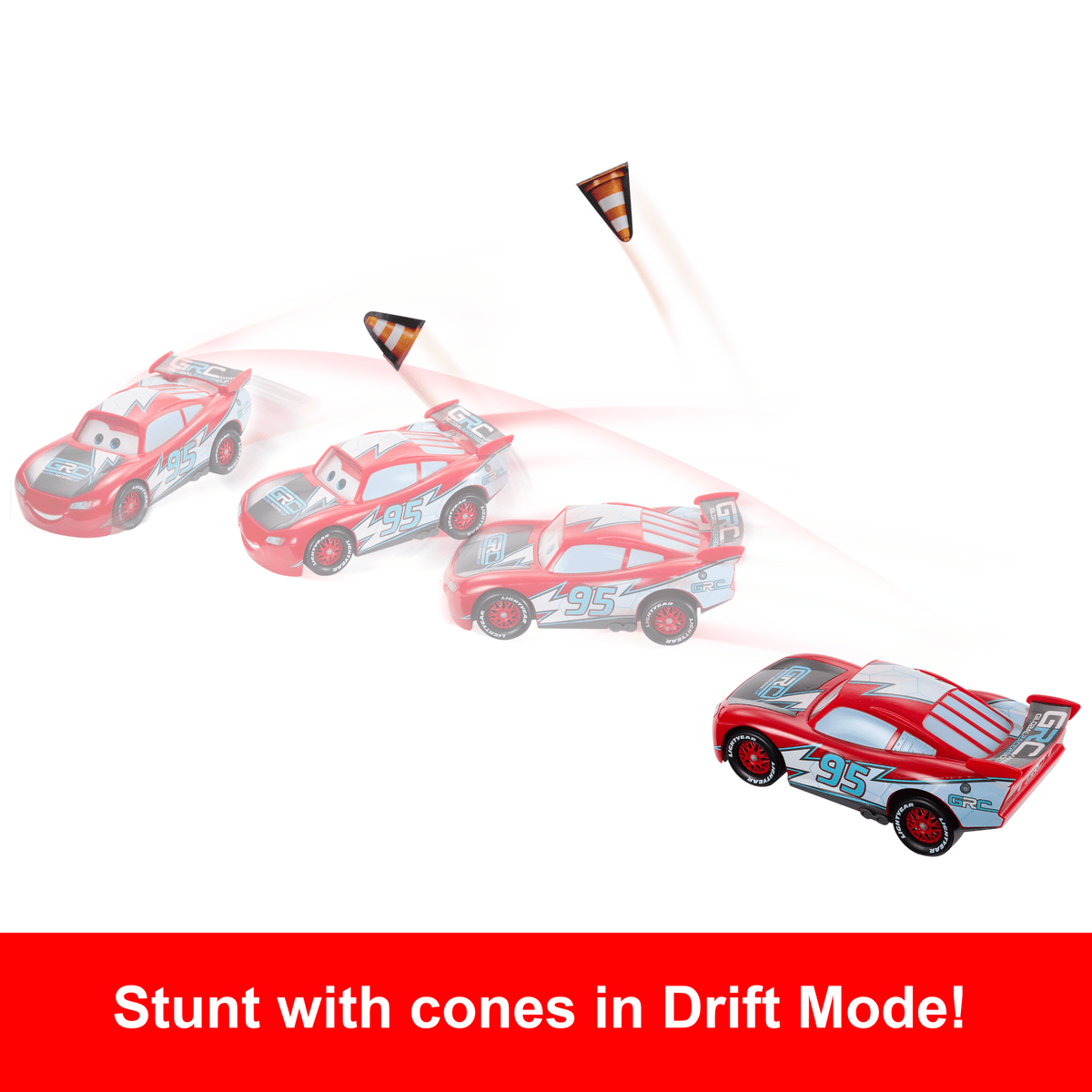 Disney And Pixar Cars Global Racers Cup Drift & Race Lightning Mcqueen Toy Vehicle With 2 Modes