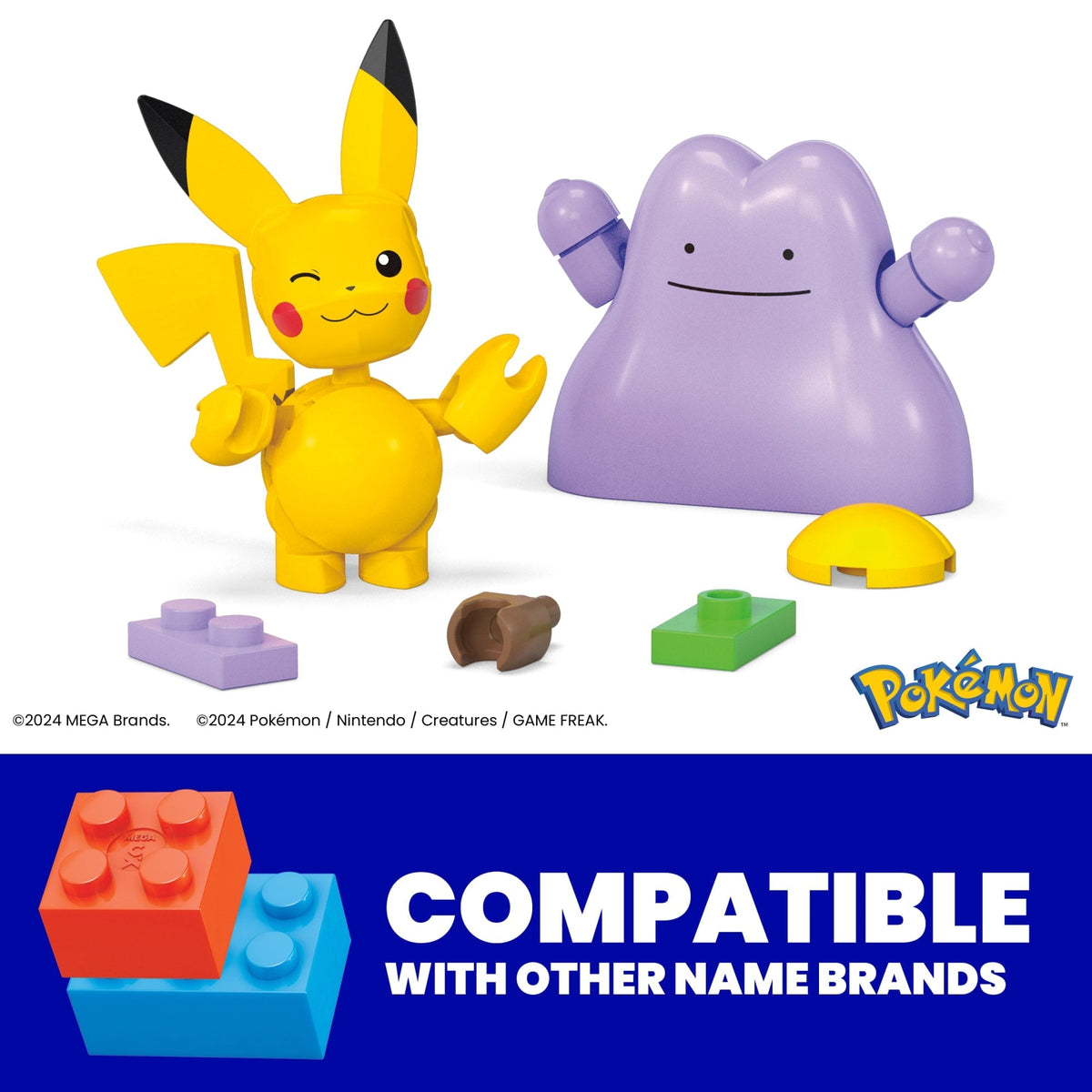 MEGA Pokémon Poké Ball 2-Pack Building Toy Kits With 2 Action Figures (42 Pieces) For Kids