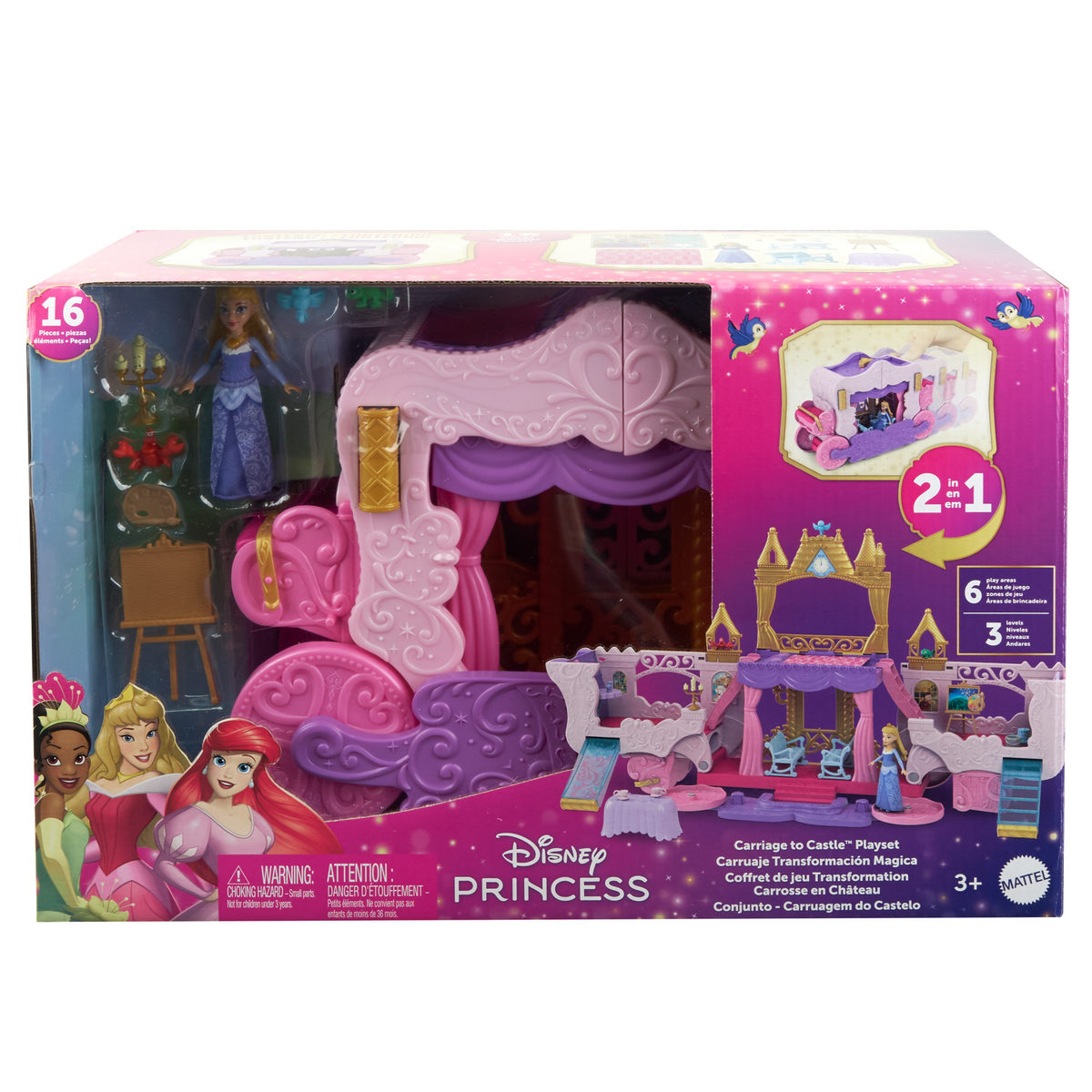 Princesses Disney-Calèche et Château-Coffret Avec Poupée Aurore