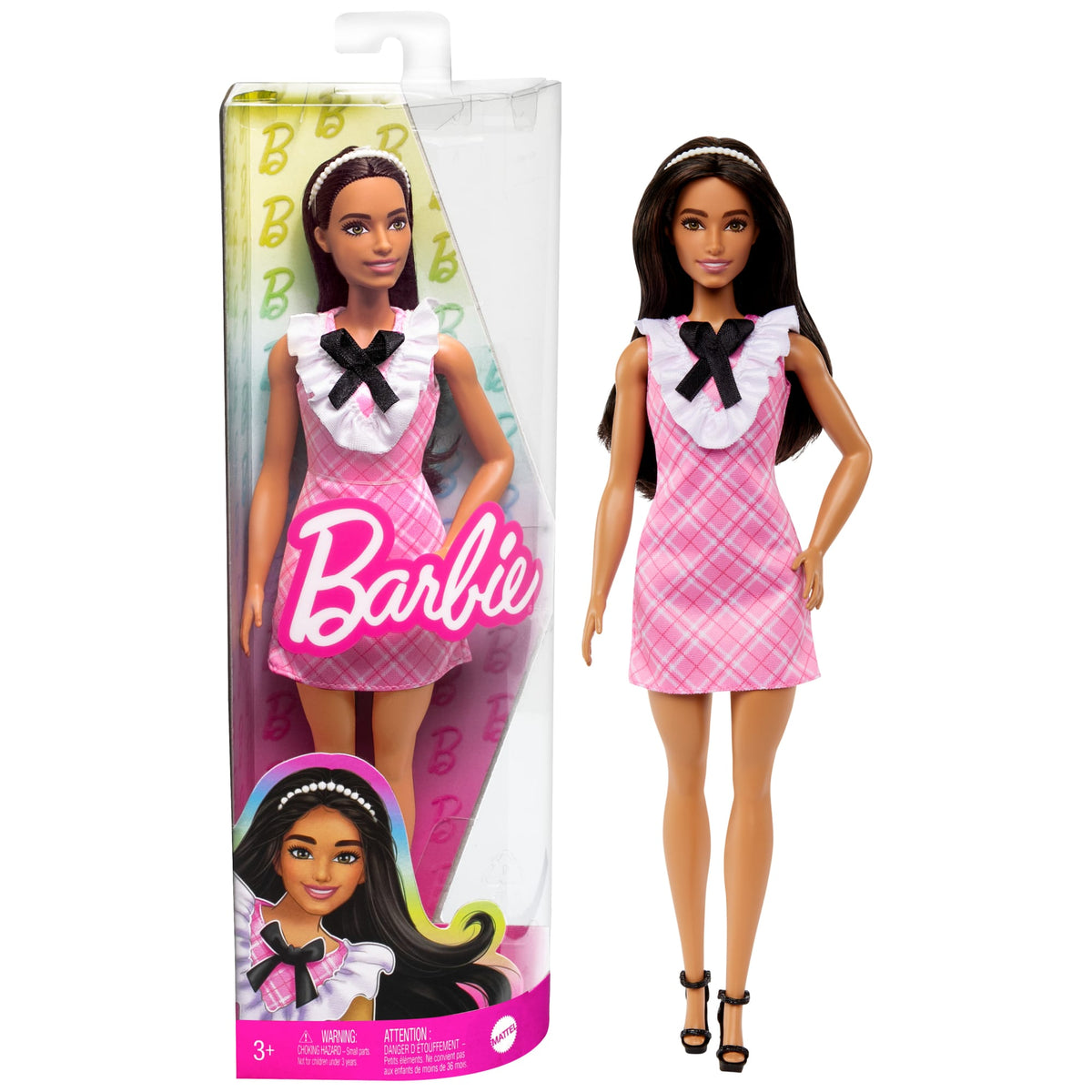 Barbie Fashionistas Doll #209 With Black Hair And A Plaid Dress