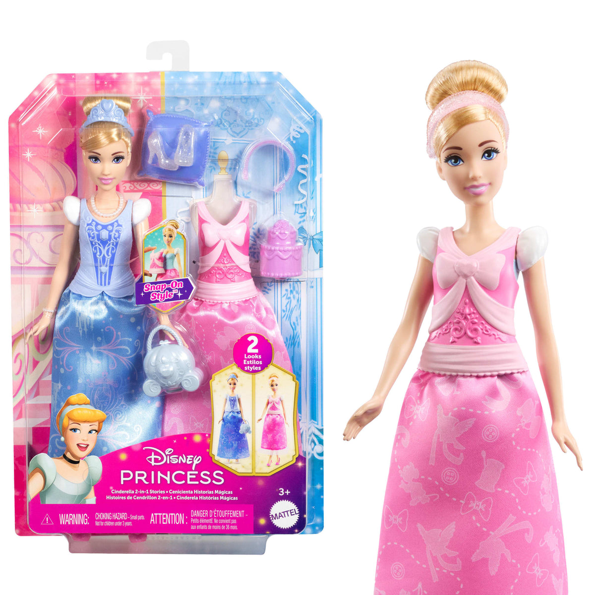 Princesses Disney  Poupée Mode  Histoires de Cendrillon2-en-1