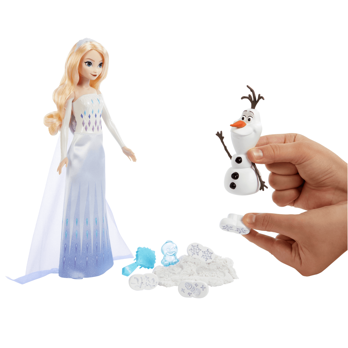 Disney Frozen Elsa & Olaf Adventures With Elsa Doll, Olaf Figure, Moldable Sand & 4 Stampers
