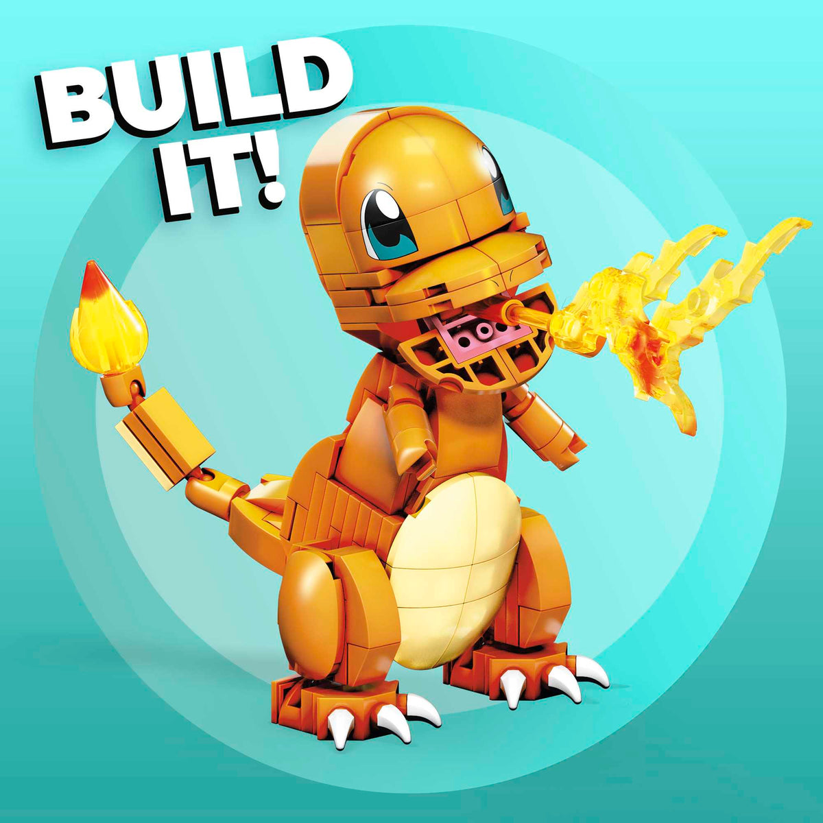 MEGA Pokémon Build & Show Charmander Toy Building Set, 4 inches Tall,
