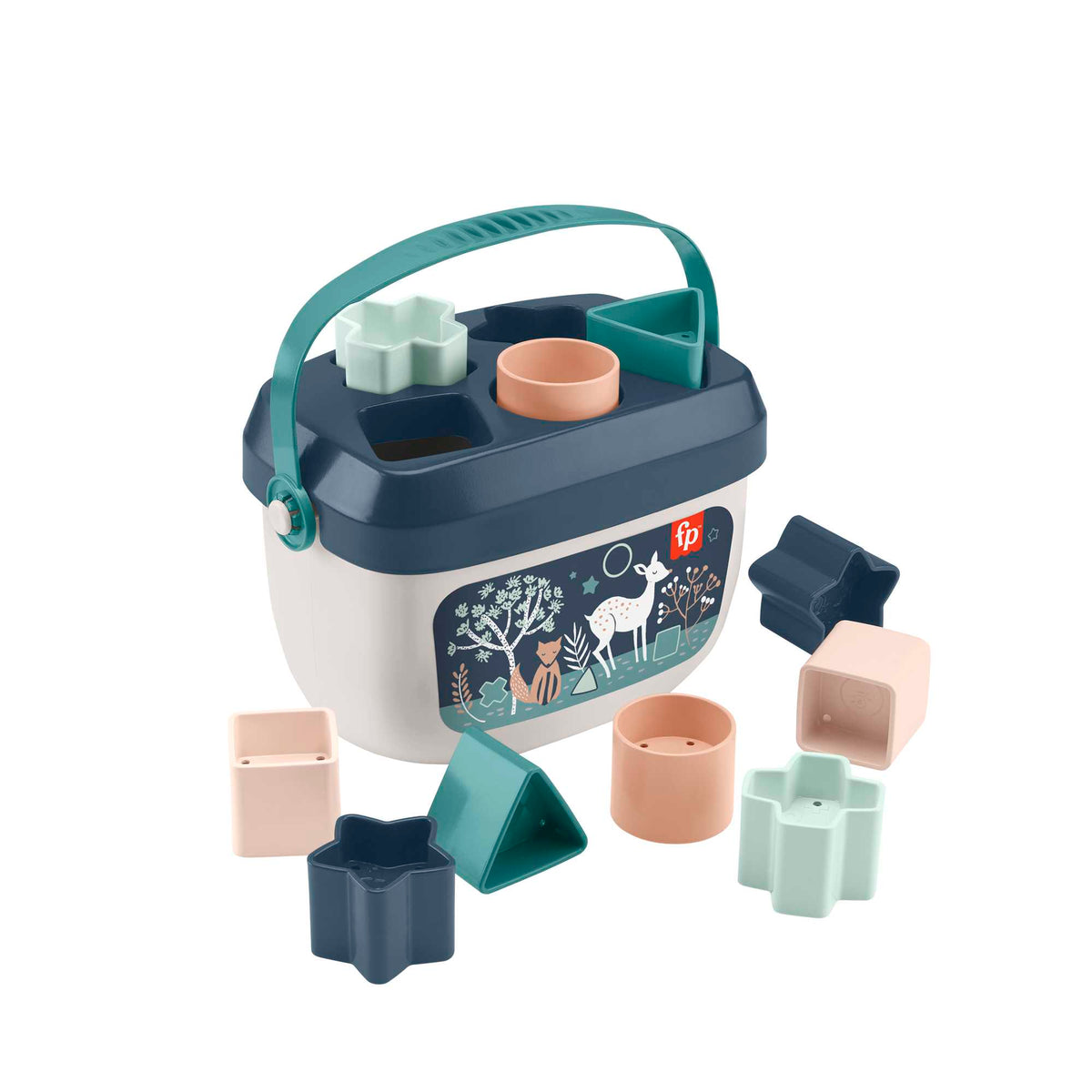 Fisher-Price Baby's First Blocks - Navy Fawn, Shape-Sorting Toy