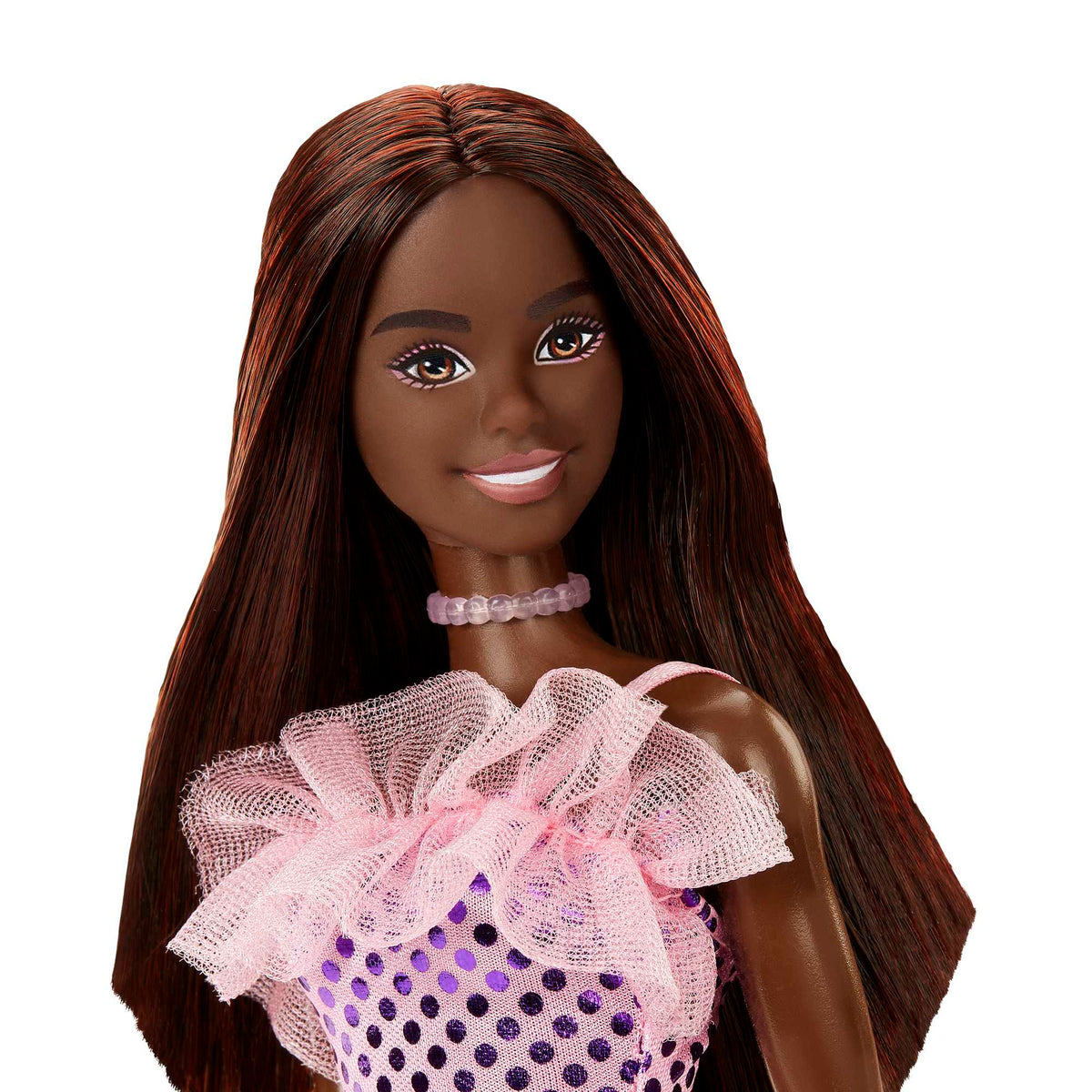 Barbie Fashion & Beauty Muñeca Glitz Vestido de Noche Rosa