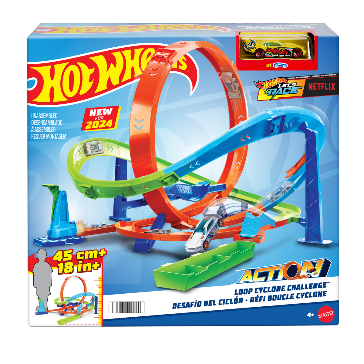 Hot Wheels  Action  Défi Boucle Cyclone, Véhicule à L’Échelle1:64