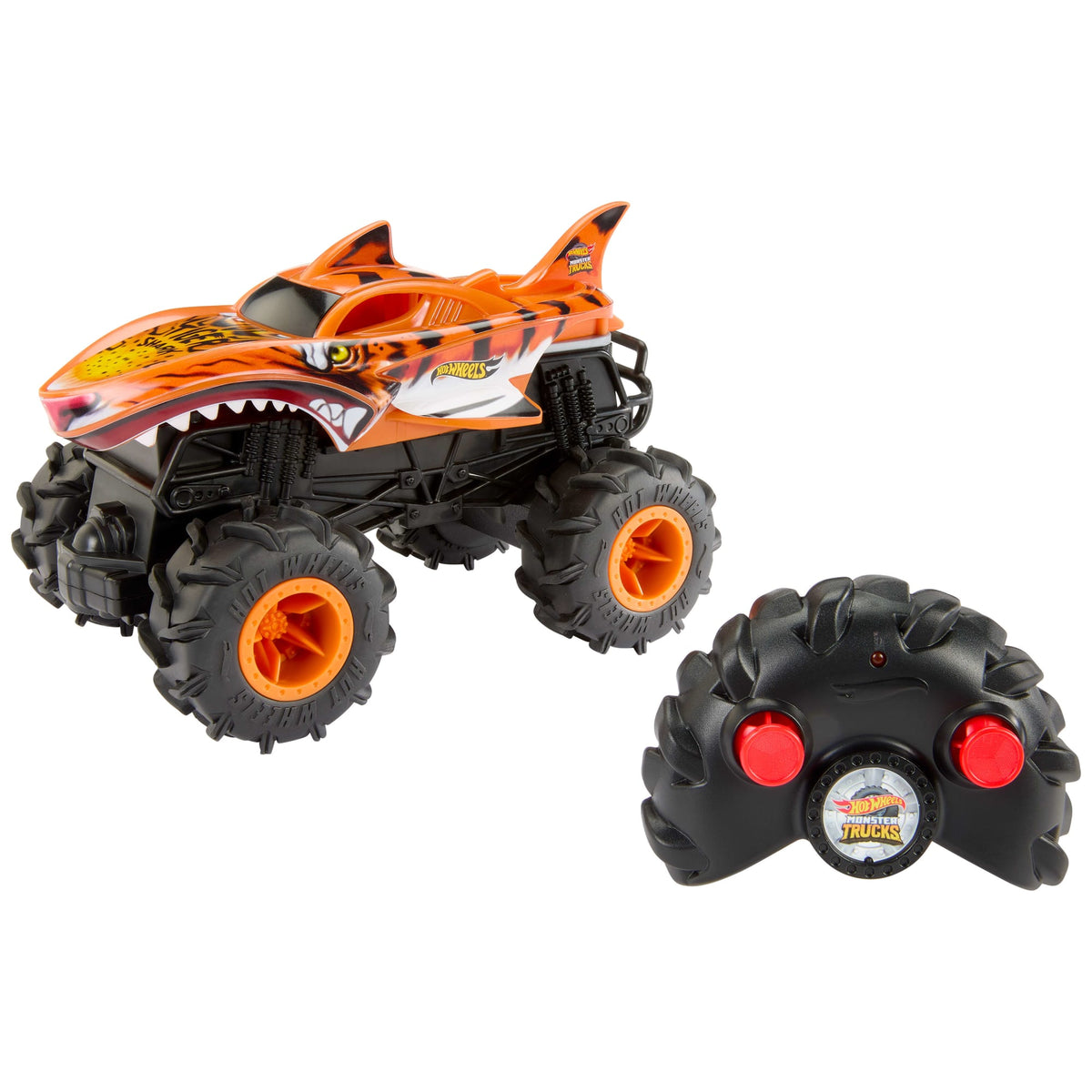 Hot Wheels Monster Trucks Vehículo a Control Remoto Tiger Shark Escala 1:24