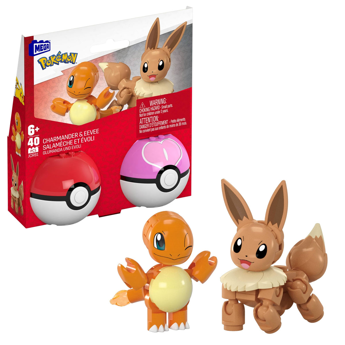 MEGA Pokémon Jogo de Construção Pokébola Eevee & Charmander