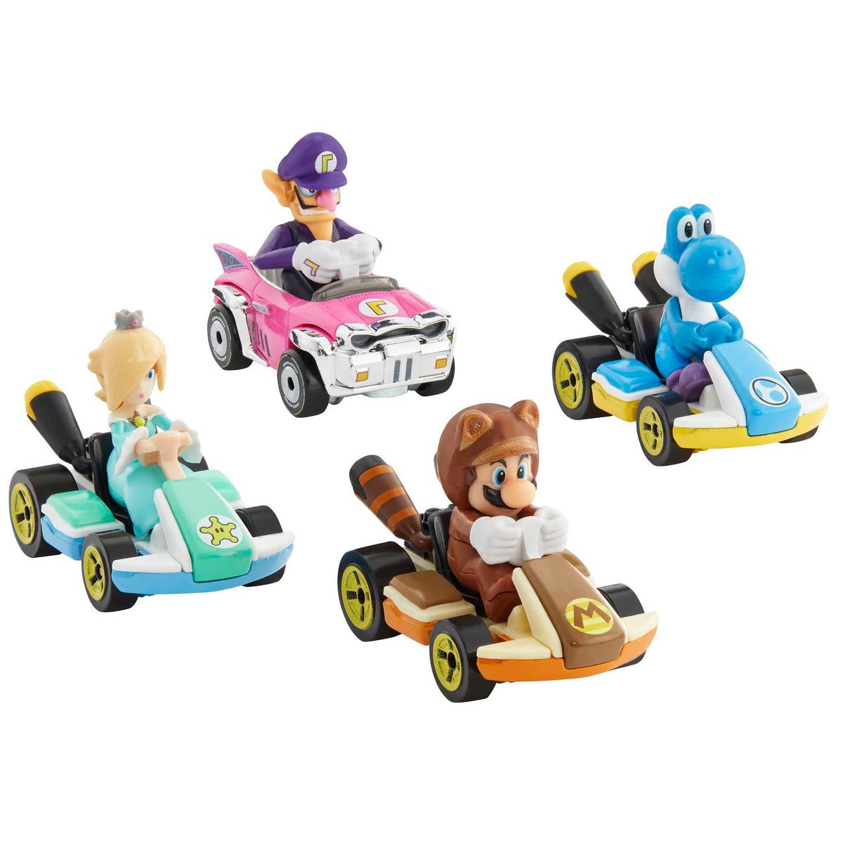 Hot Wheels Mario Kart Veículo de Brinquedo Kart Padrão Yoshi Azul Claro
