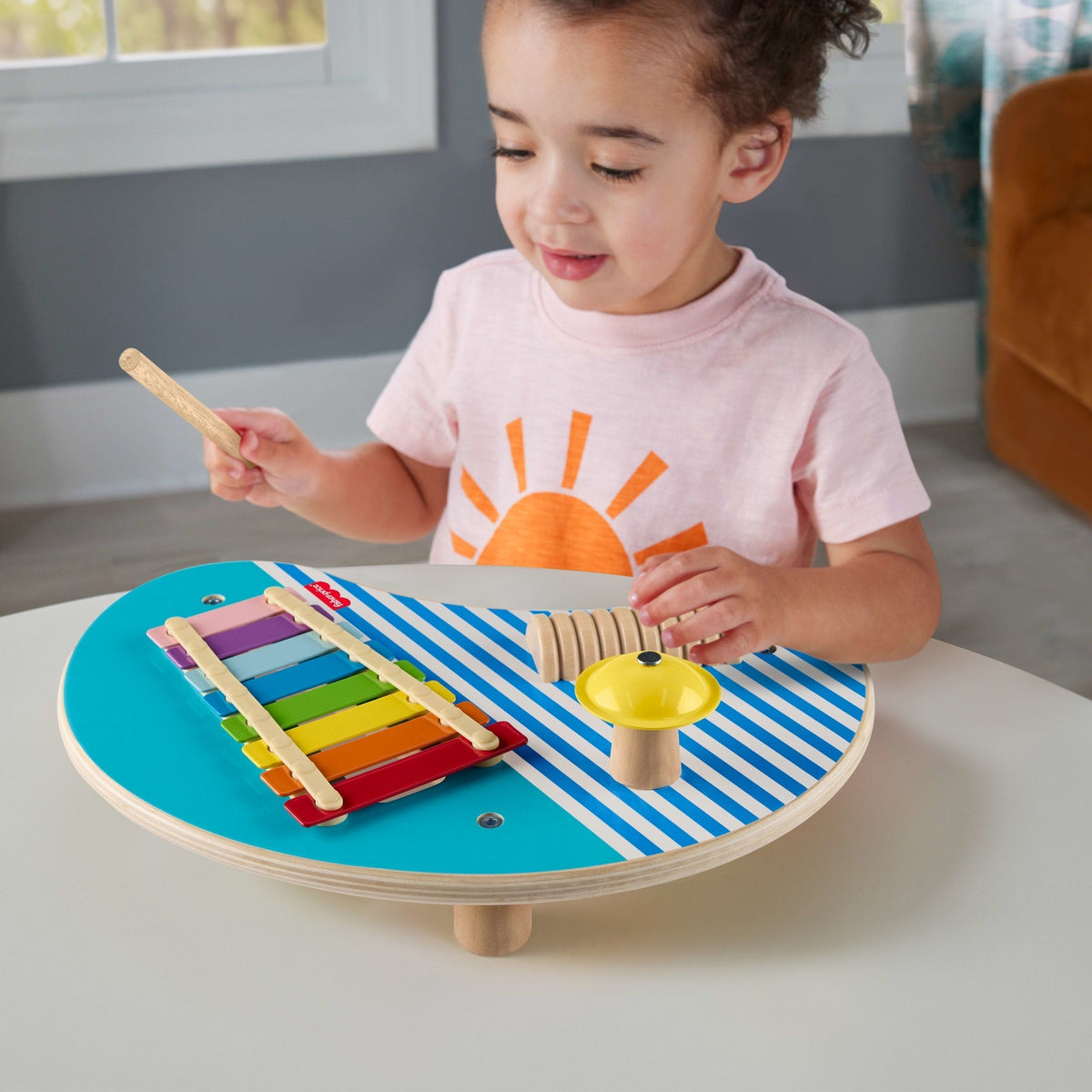 Fisher-Price Table Musicale en Bois, Percussions, 3Éléments en Bois