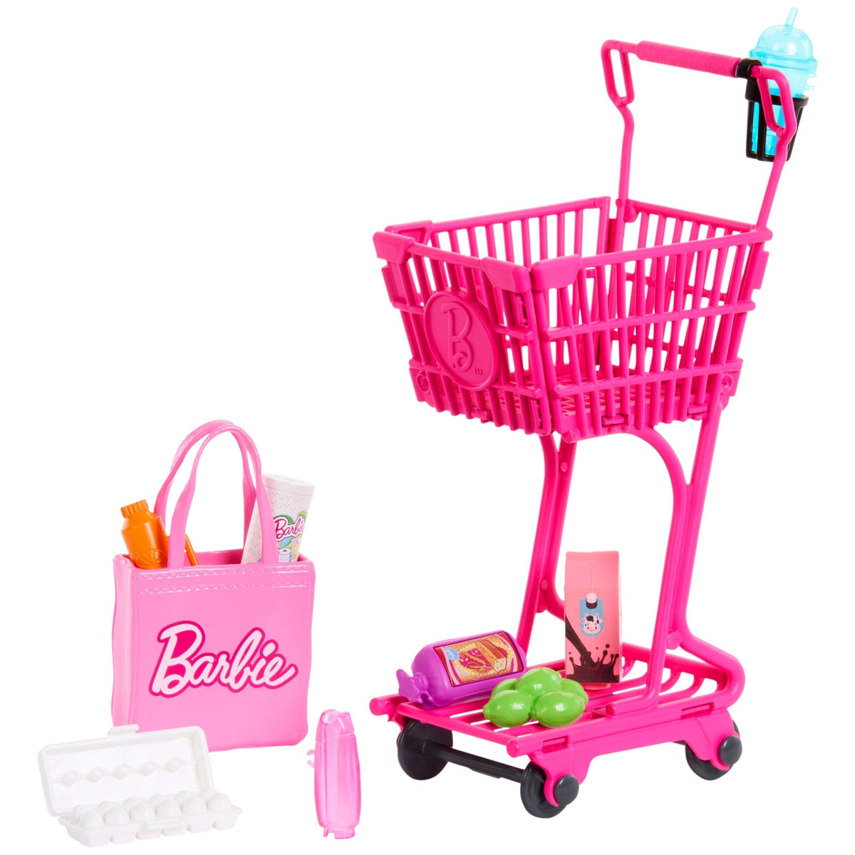 Barbie World  Coffret  Épicerie Amusante, 11Accessoires Pour Poupée