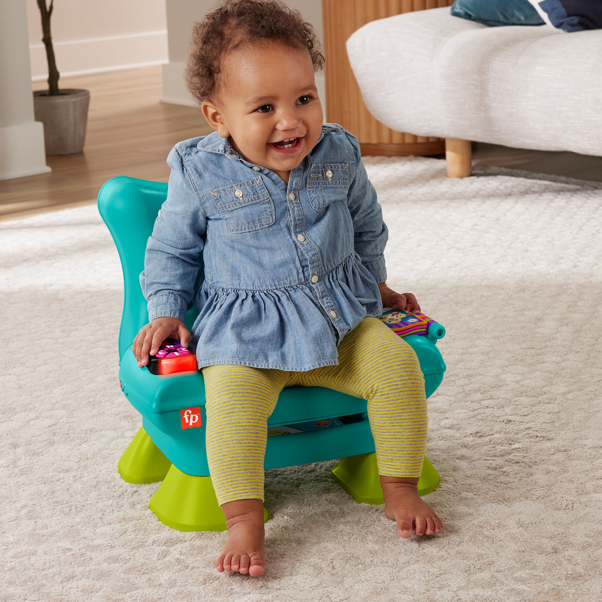 Fisher-Price Ríe y Aprende Juguete para Bebés Silla de Aprendizaje Musical