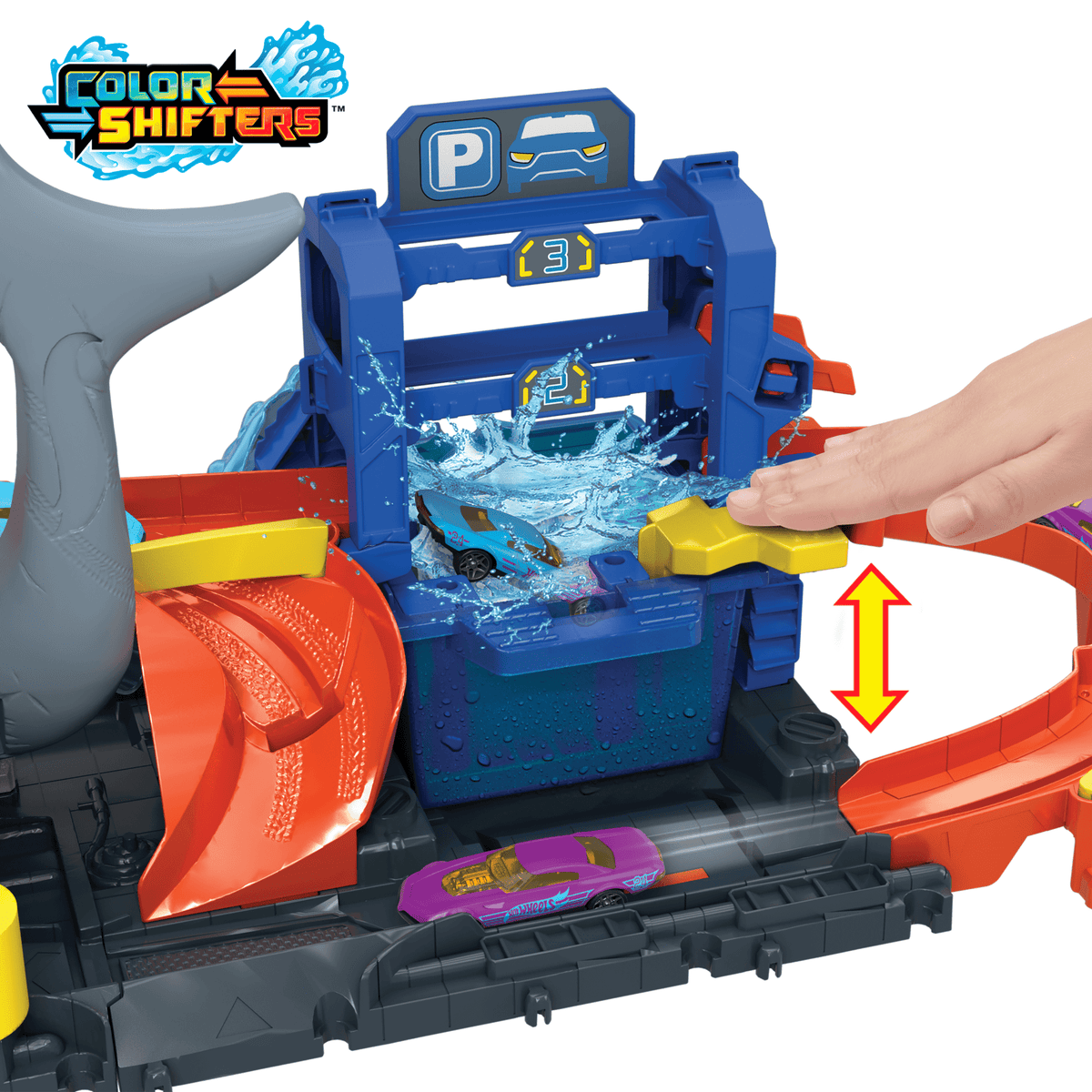 Hot Wheels City Pista de Brinquedo Lava-Rápido Mega Tubarão