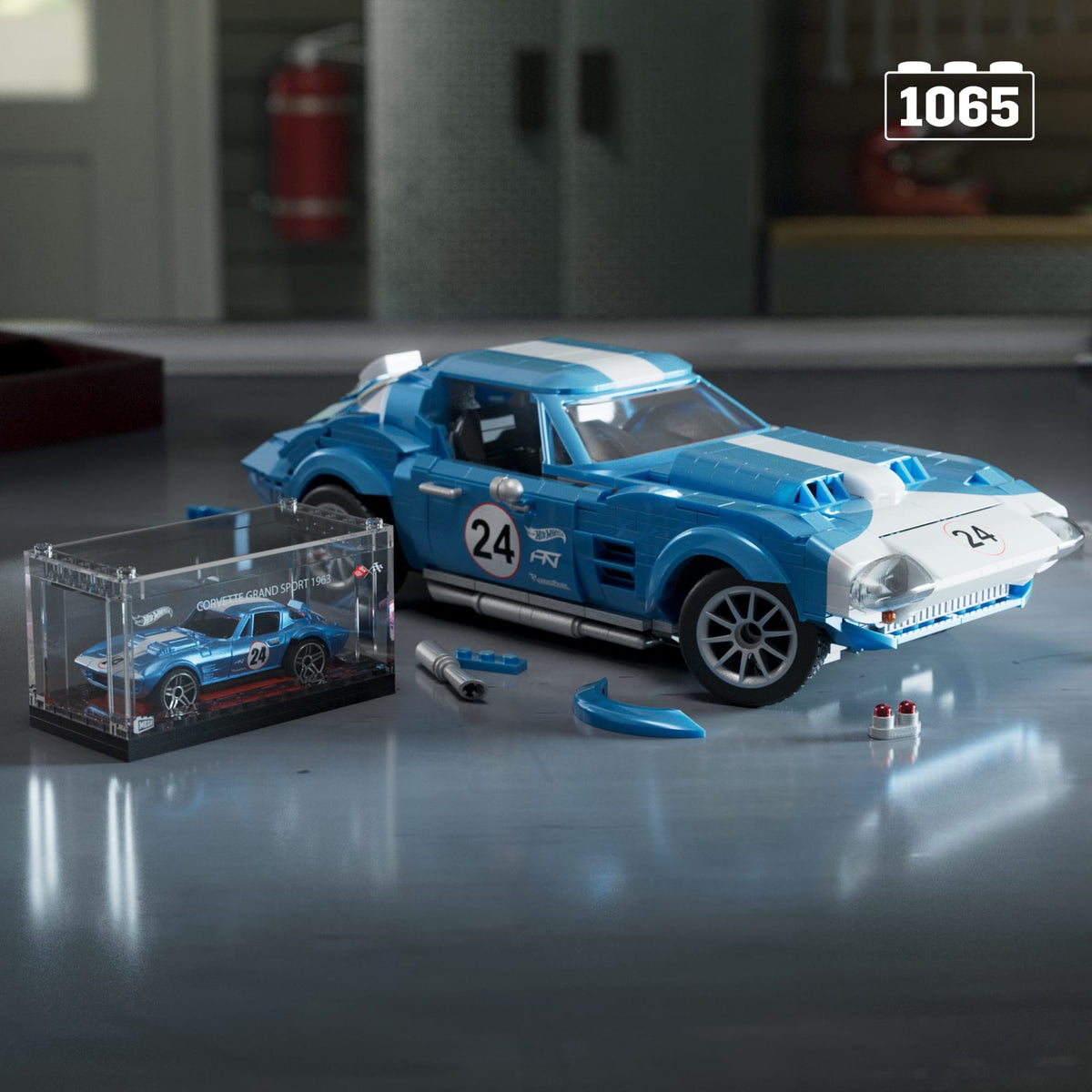 Mega-Hot Wheels-Coffret 63 Corvette Grand Sport de 1060Pièces