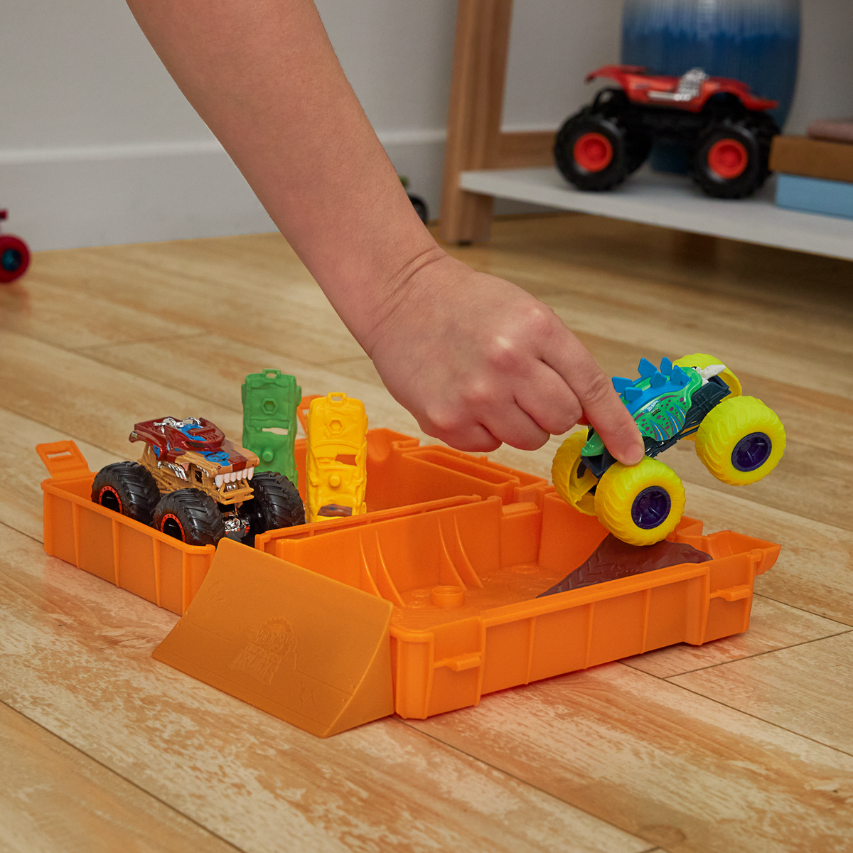 Hot Wheels Monster Trucks-Jerrican-Coffret Motosaurus 1/64