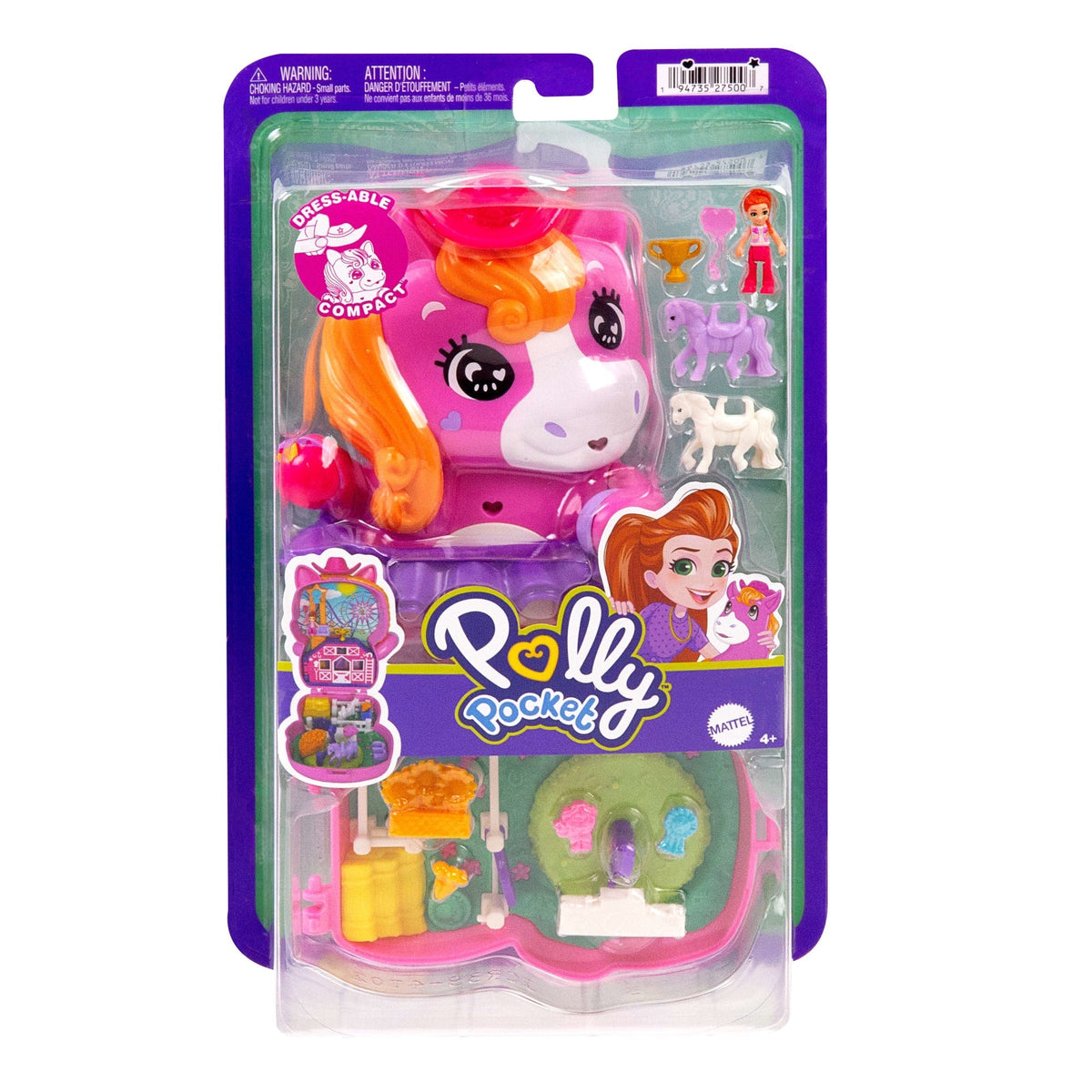 Polly Pocket  Coffret  Poney Rodéo, Micro-Poupée, Chevaux, Access.